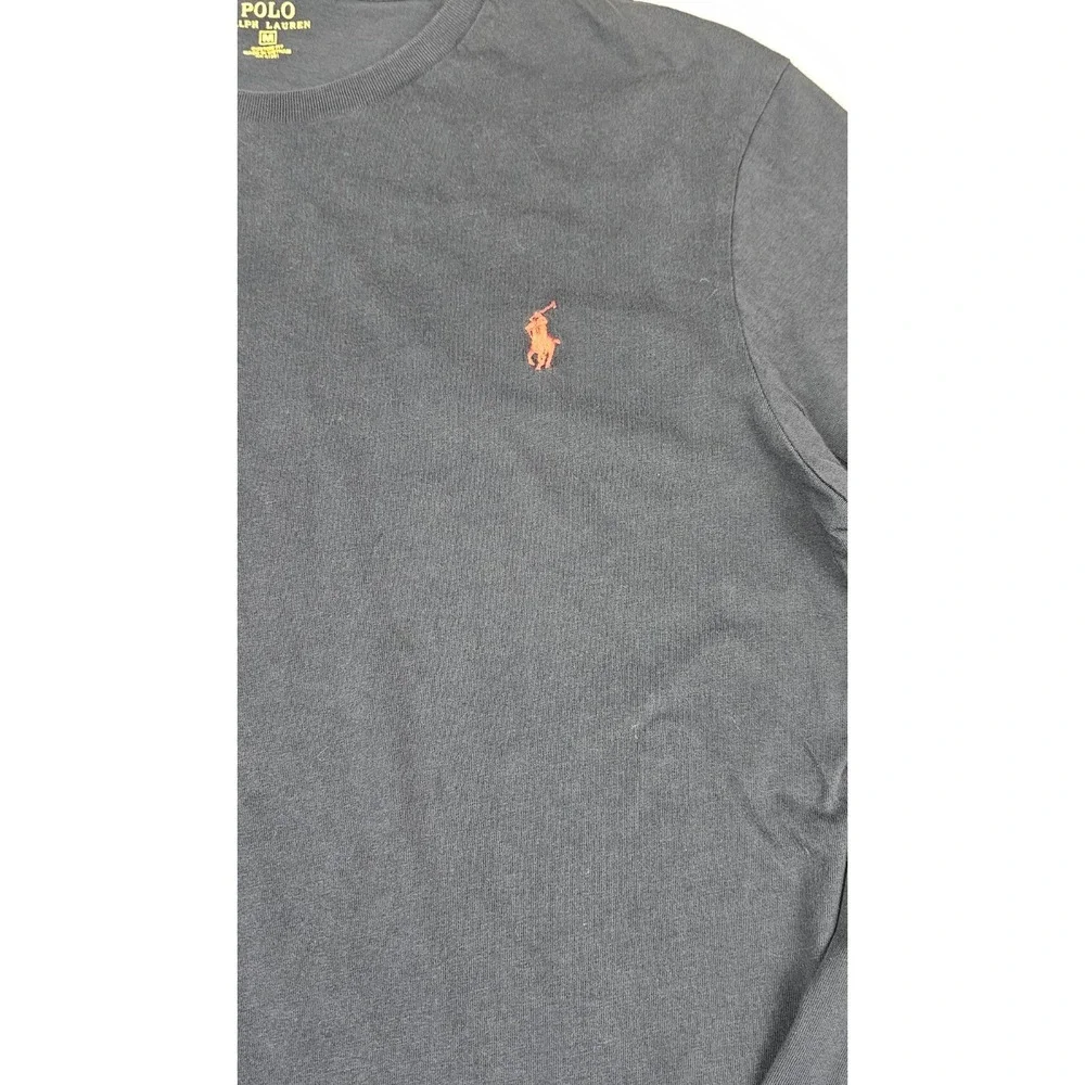 Polo Ralph Lauren Shirt Mens Medium. Long Sleeve‎ Navy Blue Classic Red Logo